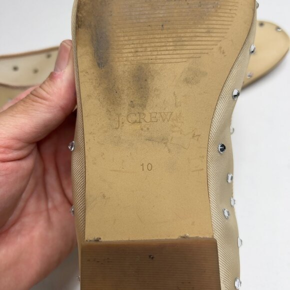 J.Crew Womens Mesh Rhinestone Mary Jane Flats Size 10 CD238 - Picture 7 of 13